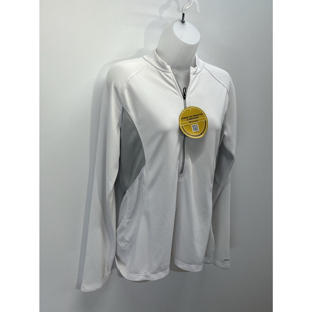 NWT Columbia Sportswear Lightweight Jacket Insect Blocker 1/2 Zip Size L White