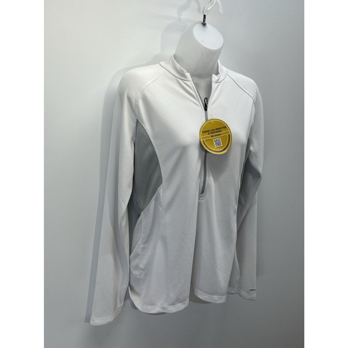 NWT Columbia Sportswear Lightweight Jacket Insect Blocker 1/2 Zip Size L White