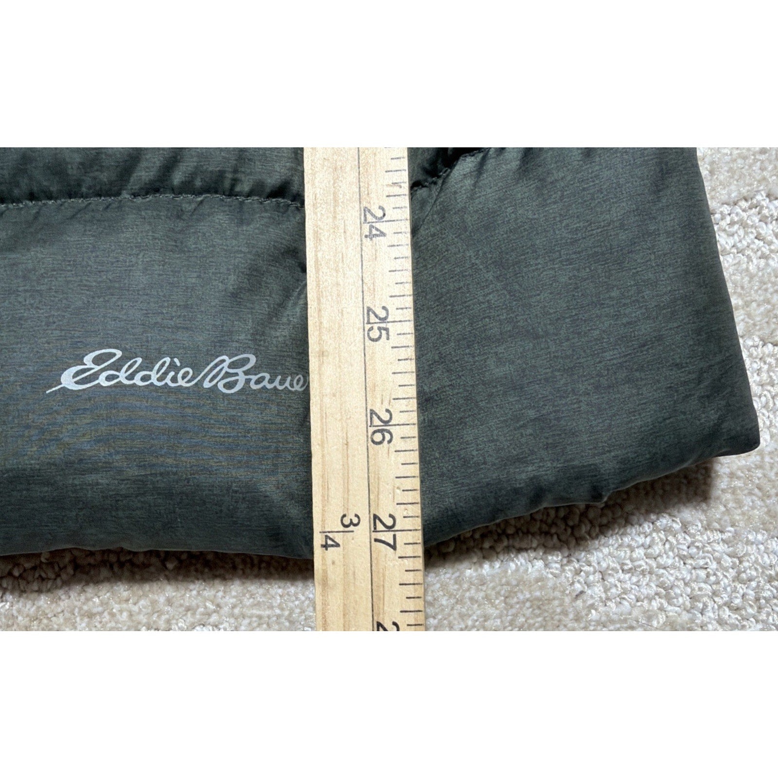 Eddie Bauer EB650 Women's Full Zip Down Puffer Jacket Green Size M Tall