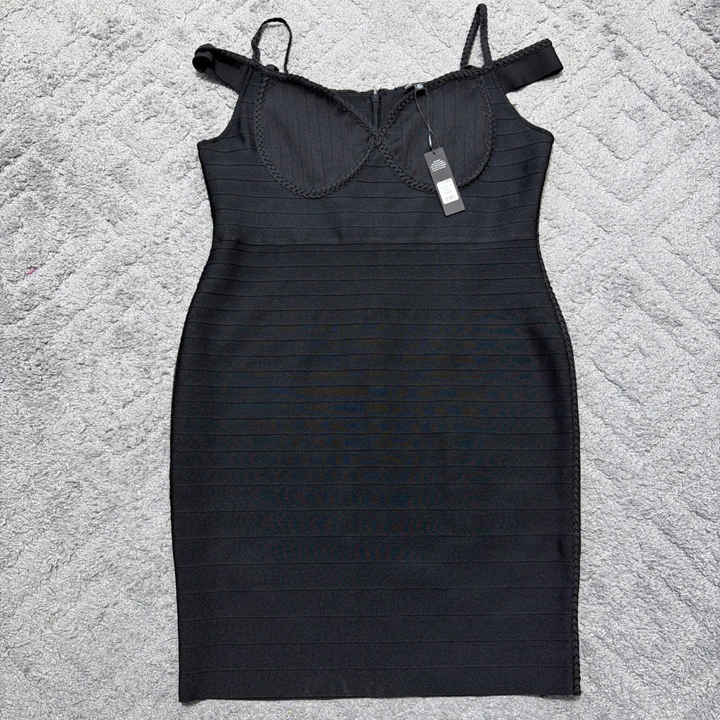 FASHION NOVA Sarah Bandage Midi Dress Black NWT Plus Size 3X