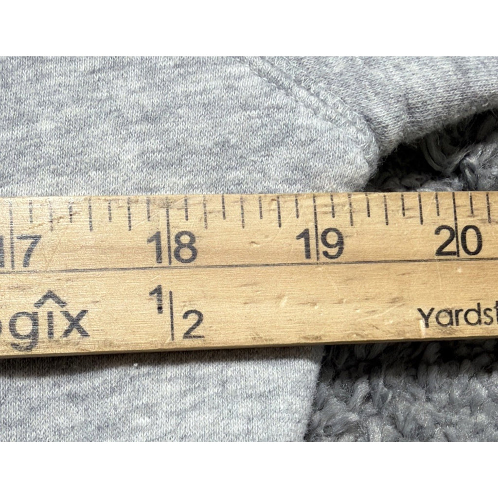 AEROPOSTALE GRAY ZIPPERED FRONT FLEECE HOODIE EMBROIDERED & EMBELLISHED LARGE