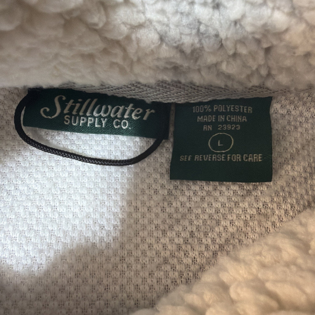Stillwater Supply Co Vest Womens L Full Zip Super Soft Fleece Gray White NWT