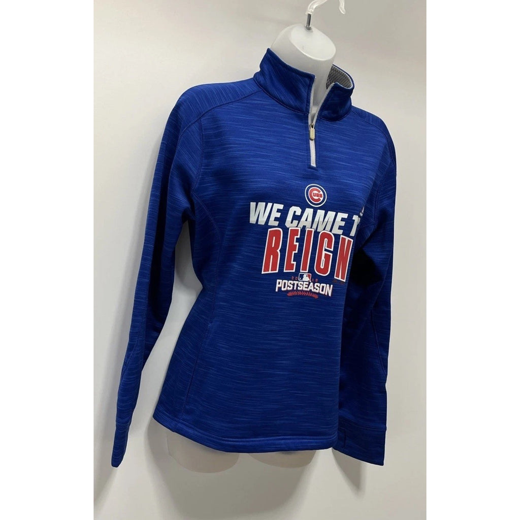 Majestic Thermabase 2016 Post Season 1/4 Zip Chicago Cubs MLB M EUC