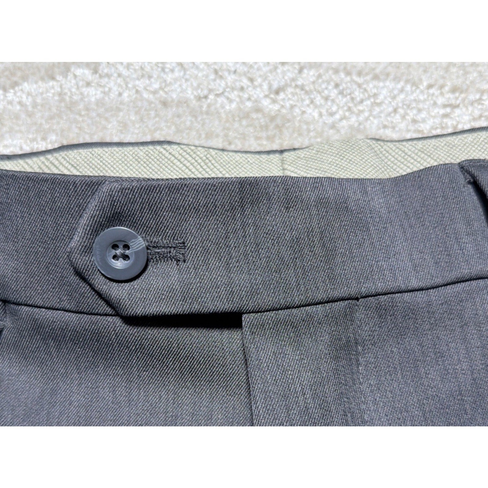 Geoffrey Beene Dress Pants Mens 34x32 Gray Stretch Flat Front