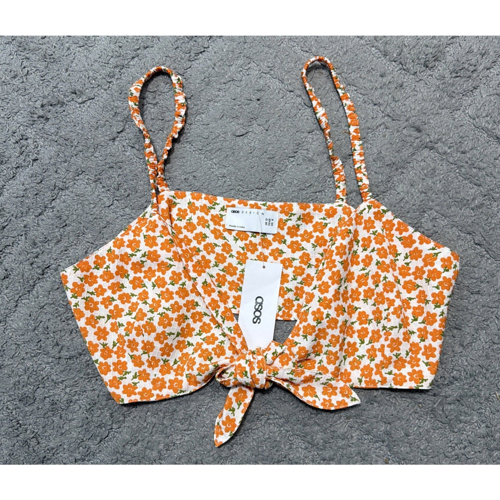 ASOS Cropped Floral Print Tank Size 8 NWT