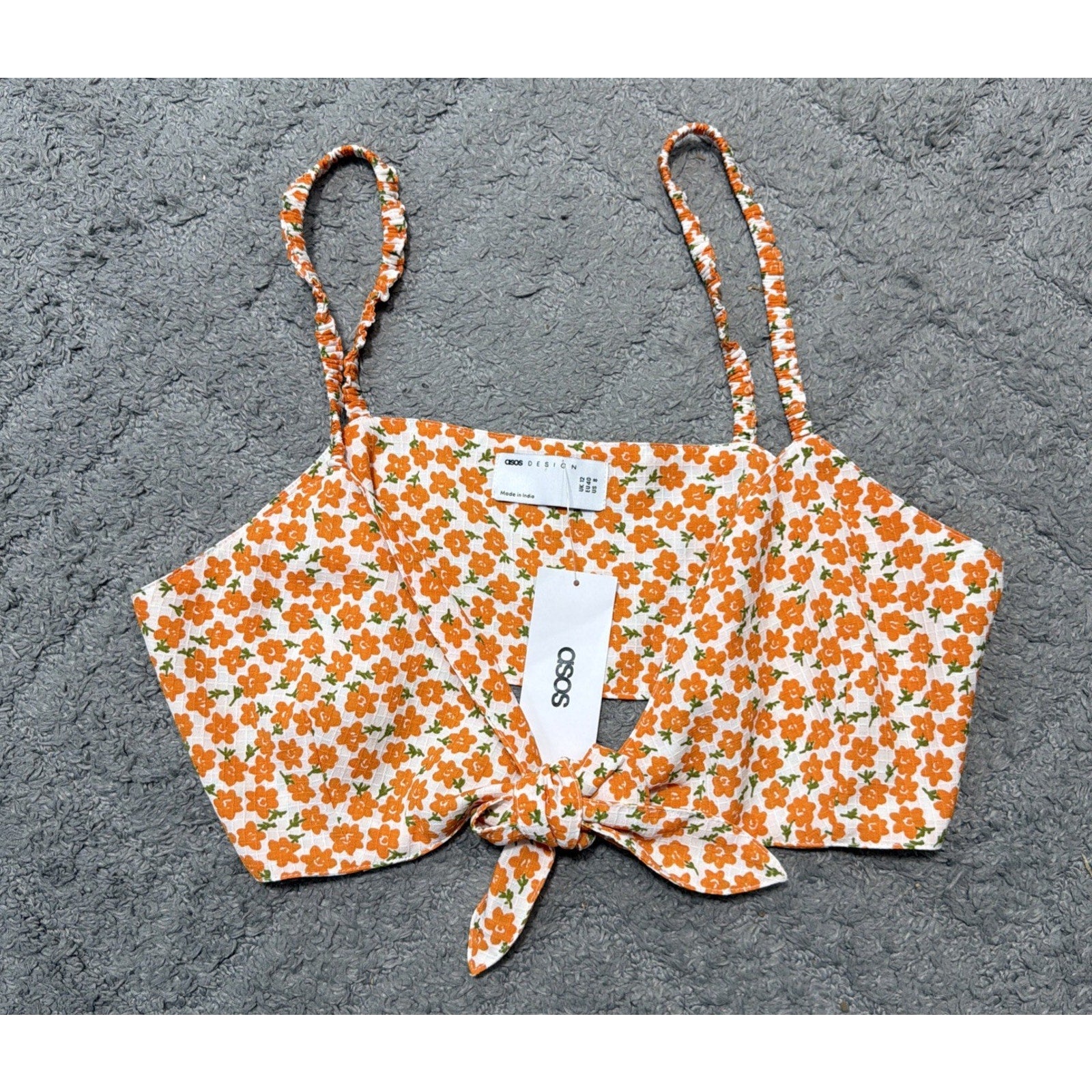 ASOS Cropped Floral Print Tank Size 8 NWT