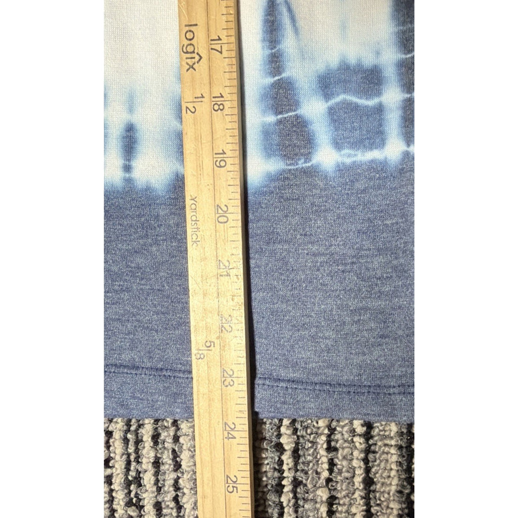 Aeropostale Blue Tie Dye Hoodie Tee Long Sleeve Pullover Women Size L Stretch