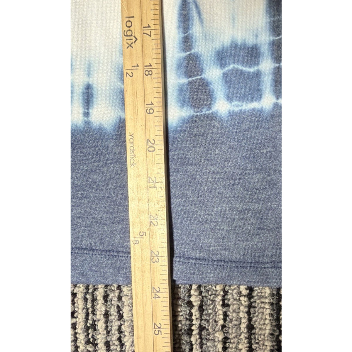 Aeropostale Blue Tie Dye Hoodie Tee Long Sleeve Pullover Women Size L Stretch