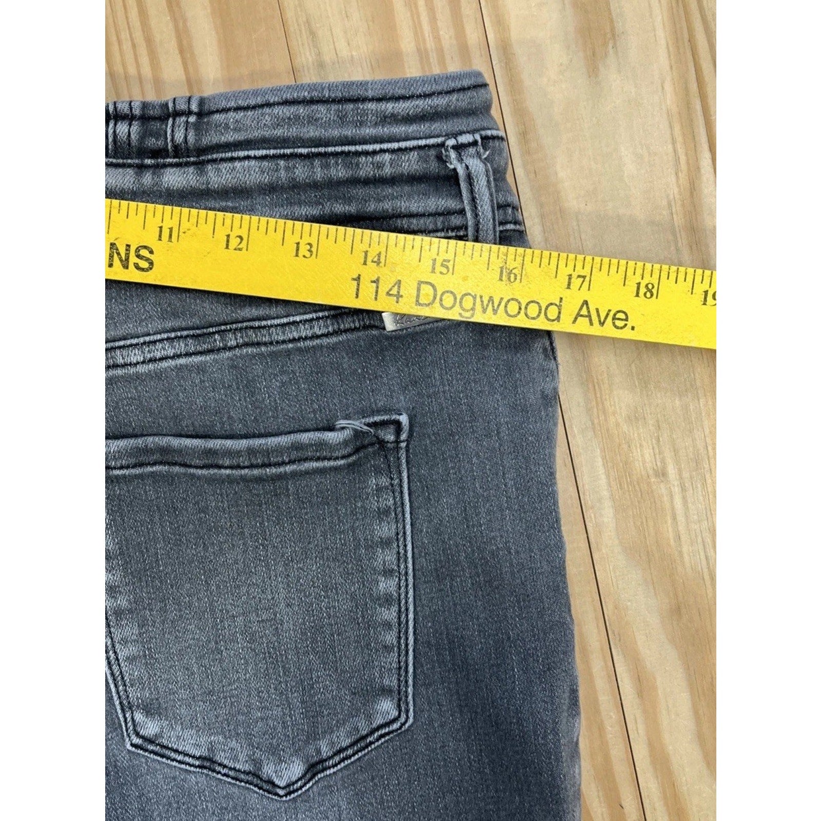 KanCan Jeans Skinny High Rise Ankle Charcoal Wash Size 31 Raw Hem