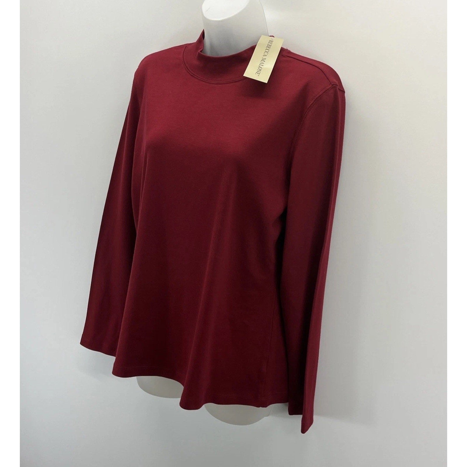 NWT Rebecca Malone Women's Top Burgundy L
