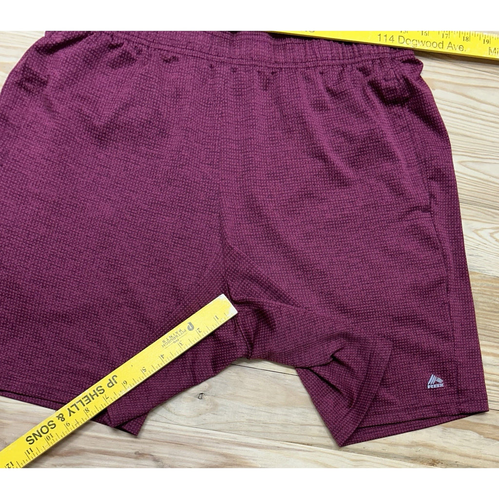 Reebok Men's Size L Burgundy Draw String Athletic Gym Basketball Shorts.