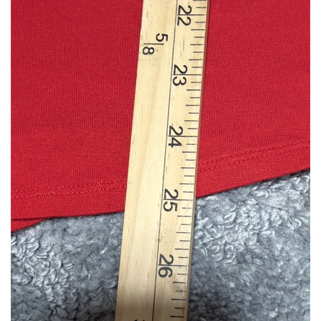 Express Red V Neck Relaxed Tee XS Oversized Casual Minimalist