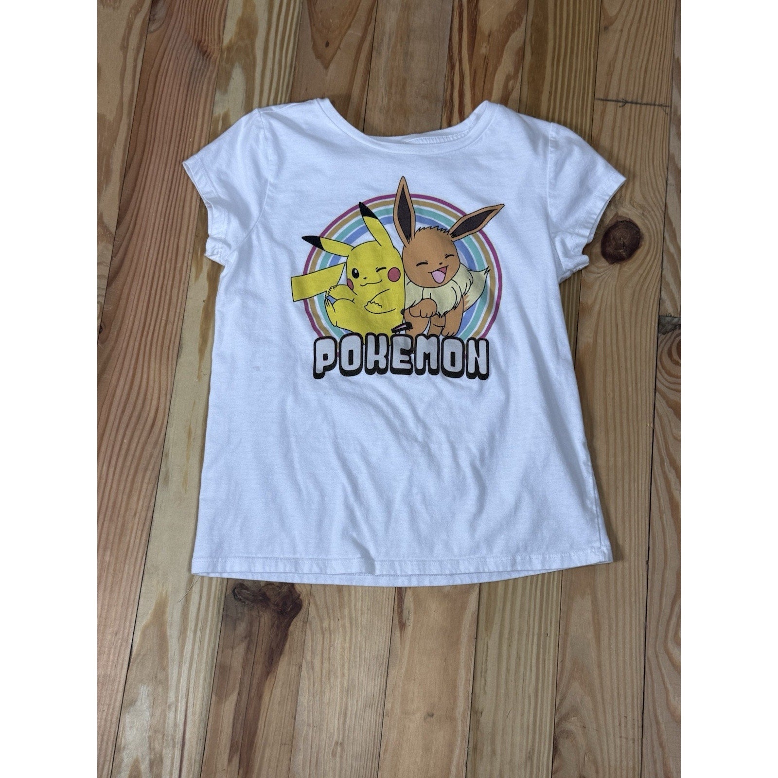 Girls Pokémon Short Sleeve Tee Girls Large 10/12 White