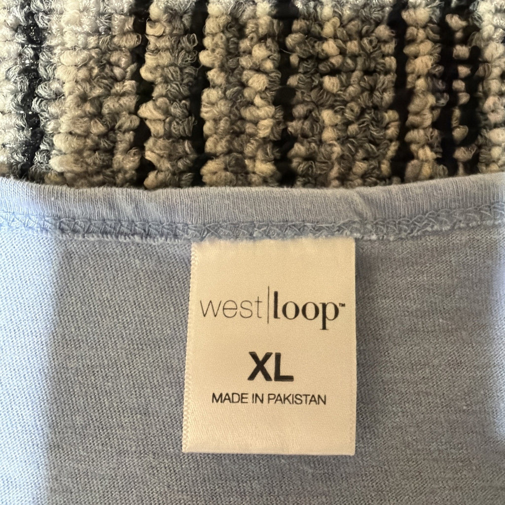 West Loop T-Shirt Top Womens XL Blue Short Sleeve Scoop Neck Everyday Wear