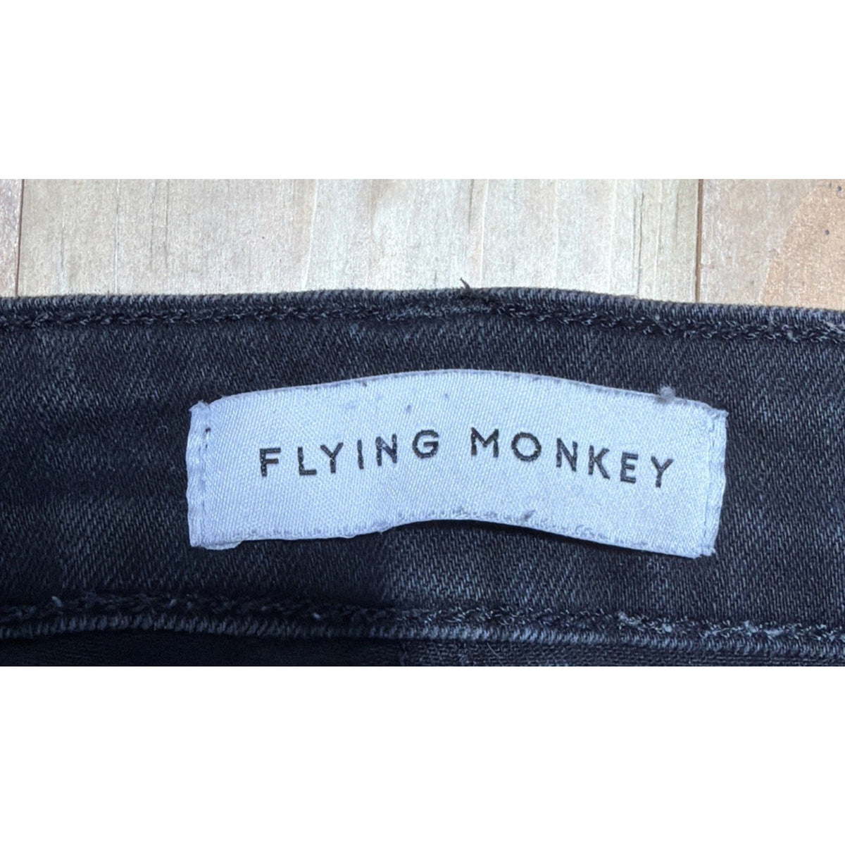 Flying Monkey Womens Hig Rise Slim Crop Jeans 30 Black Stretch Denim Raw Hem