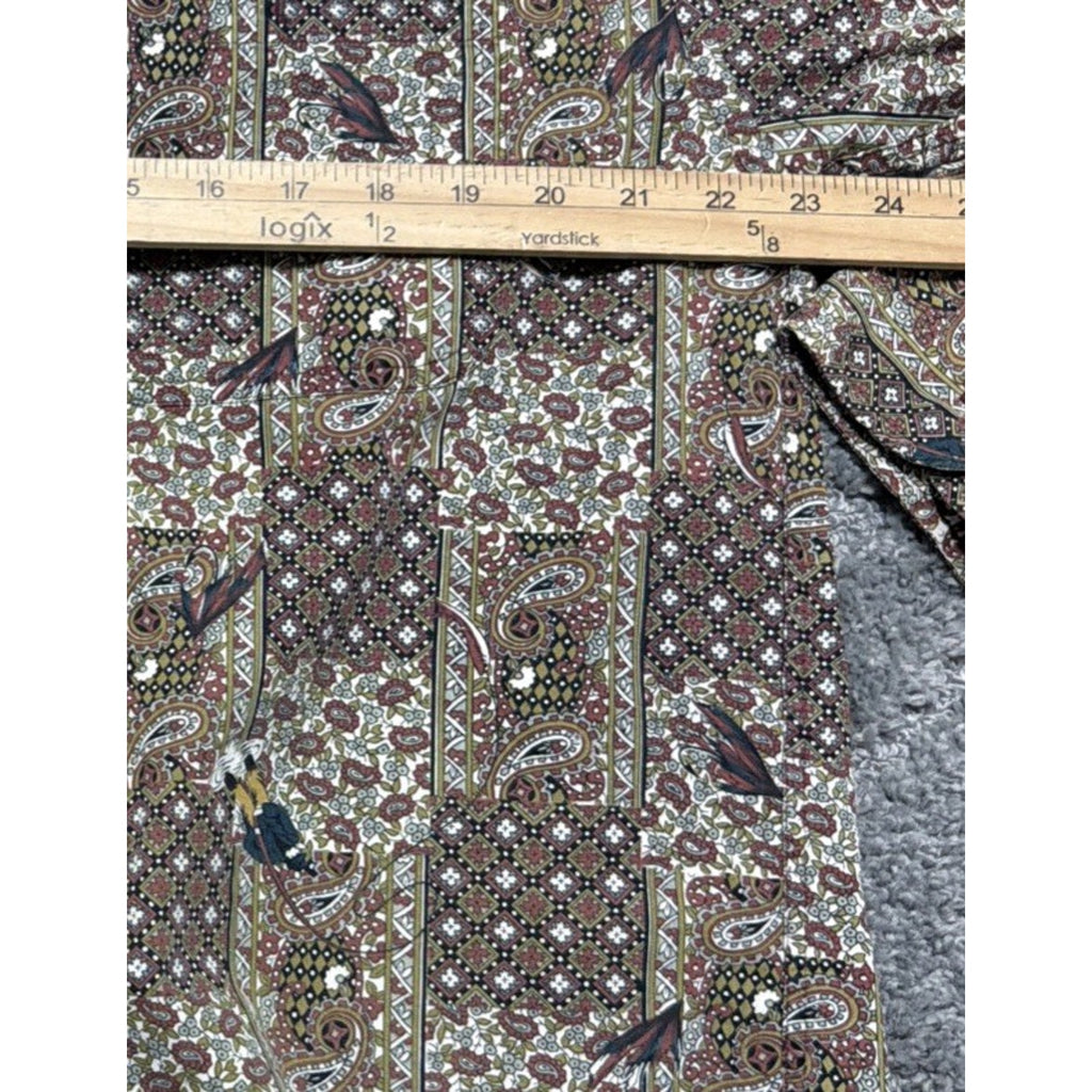 Vintage Salty Dog Men’s Medium Poplin Paisley Fishing Button Up Long Sleeve