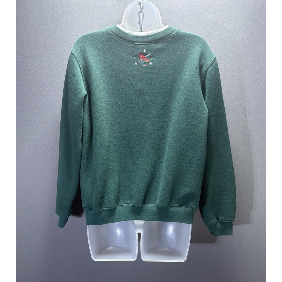 Vintage Baxter & Wells Christmas Cardinal Embroidered Soft Fleece Sweater Size M