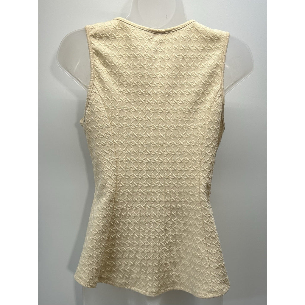 23 Love Street Cream Sleeveless Top With Sequins Blouse Womens Size Large.