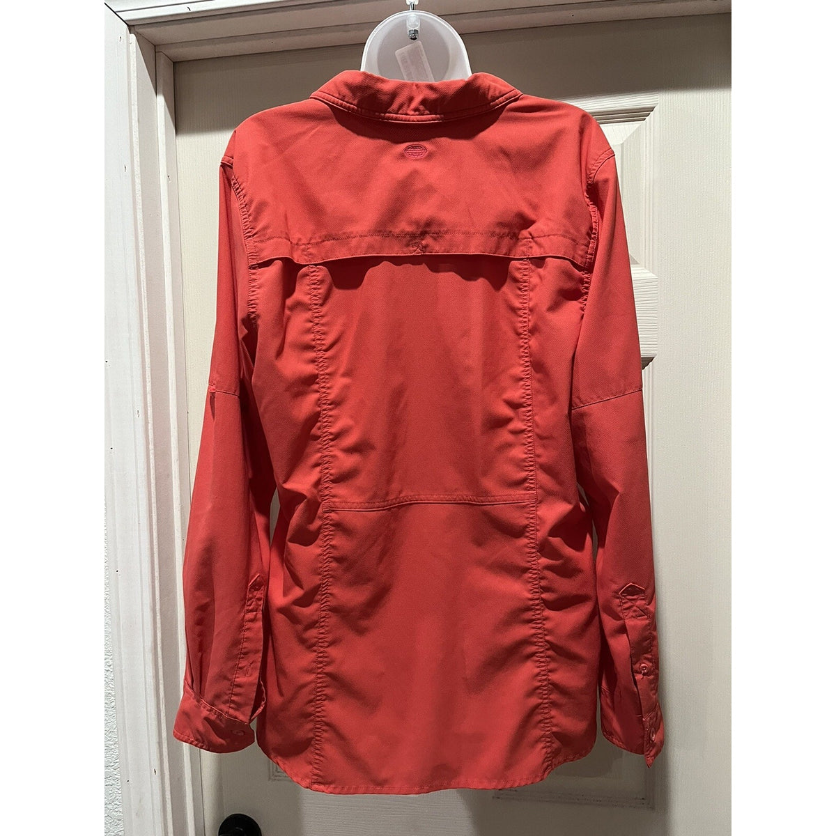 Reel Legends Woman’s Fishing Shirt Outdoor Performance Long Sleeve Button Up Red