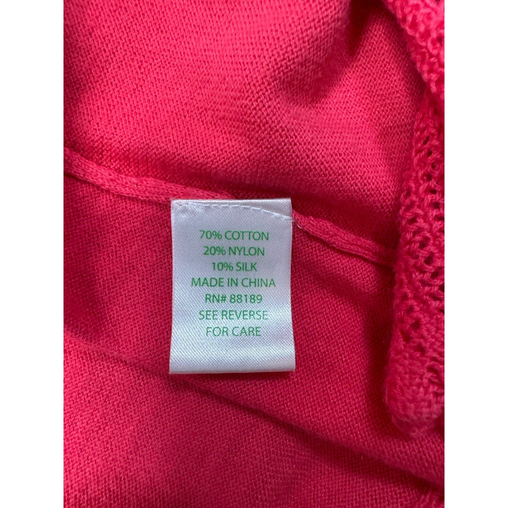 Lilly Pulitzer Raspberry Pink Cardigan Sweater Ruffle Size Women’s XS Preppy