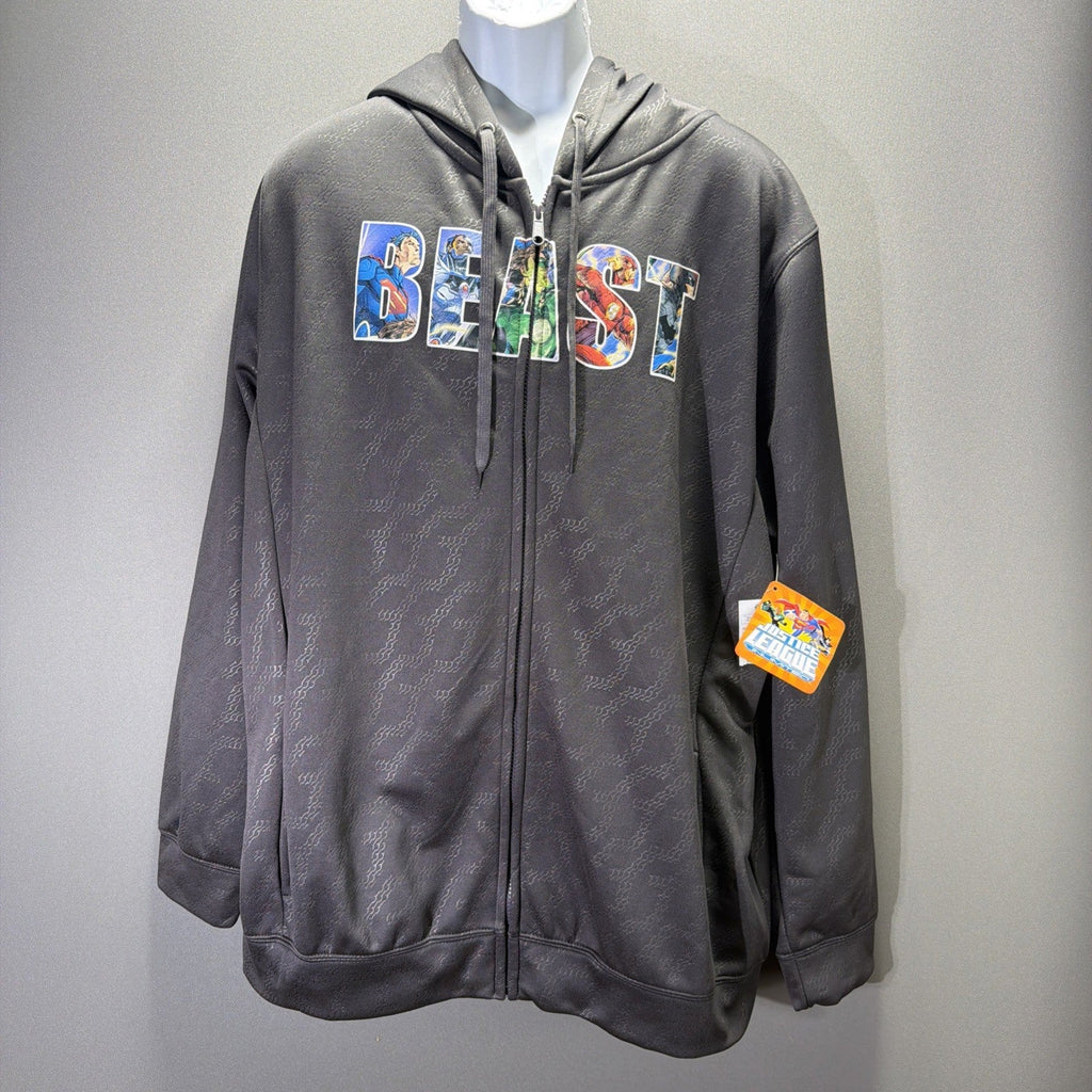 Justice League Unlimited “BEAST” Full Zip Fleece Hoodie, Sweatshirt Size 2XL NWT