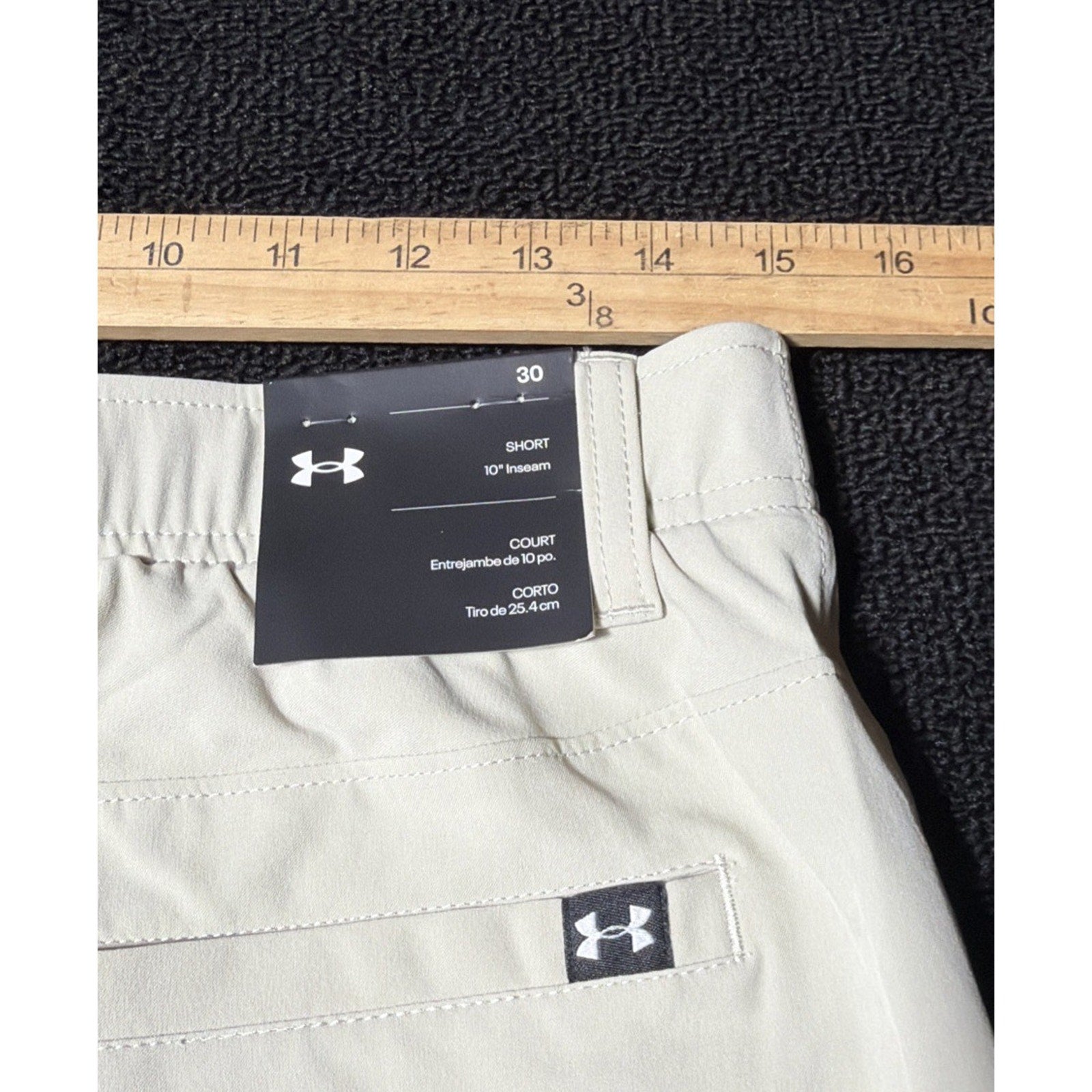 Under Armour Golf Shorts Mens 30 Biege UA Drive Performance 10" Inseam 1364409