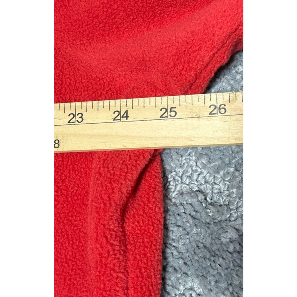 Quacker Factory Hooded Fleece Jacket Red Sz 1X Rhinestone Zip Women H830