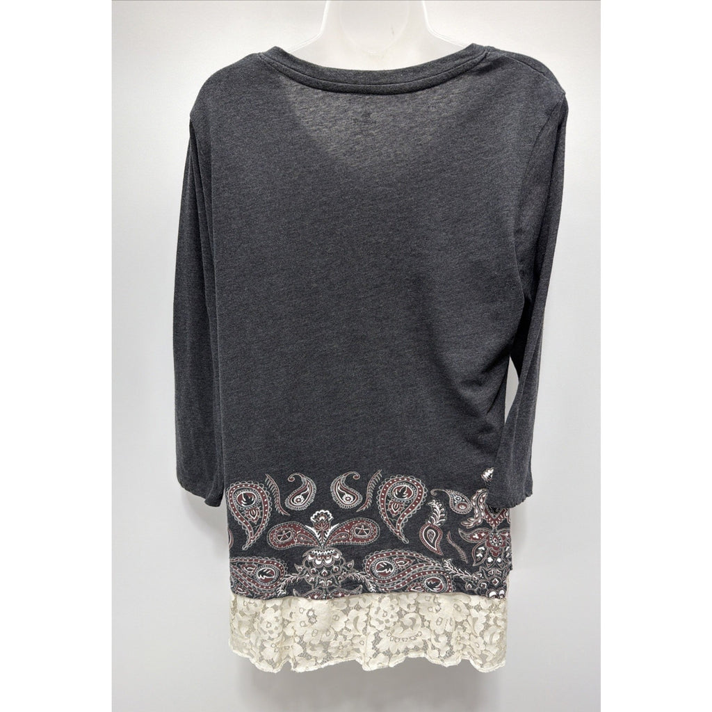 Mississippi State Bulldogs Womens Knights Apparel Lace Hem Embellished Tunic XL