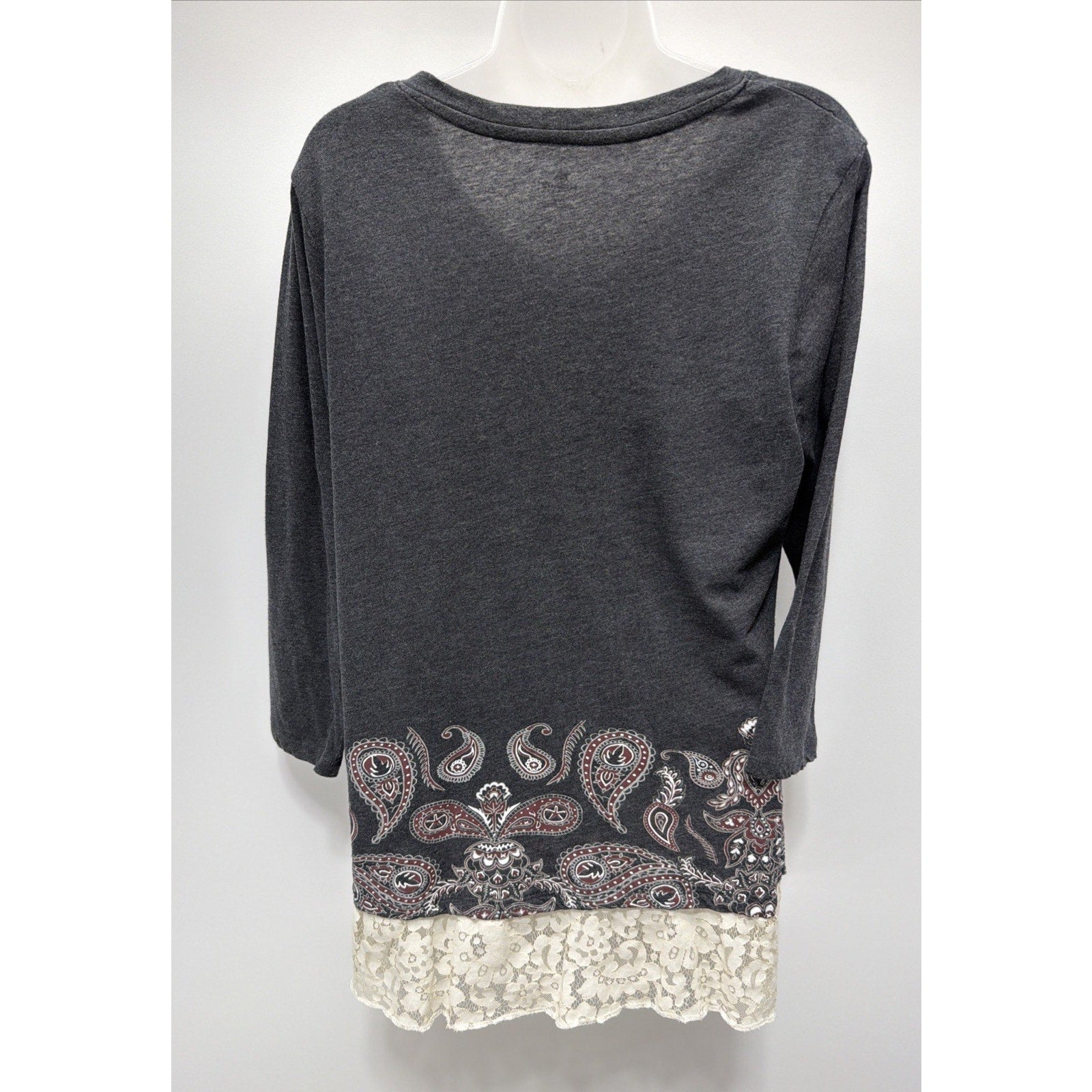 Mississippi State Bulldogs Womens Knights Apparel Lace Hem Embellished Tunic XL