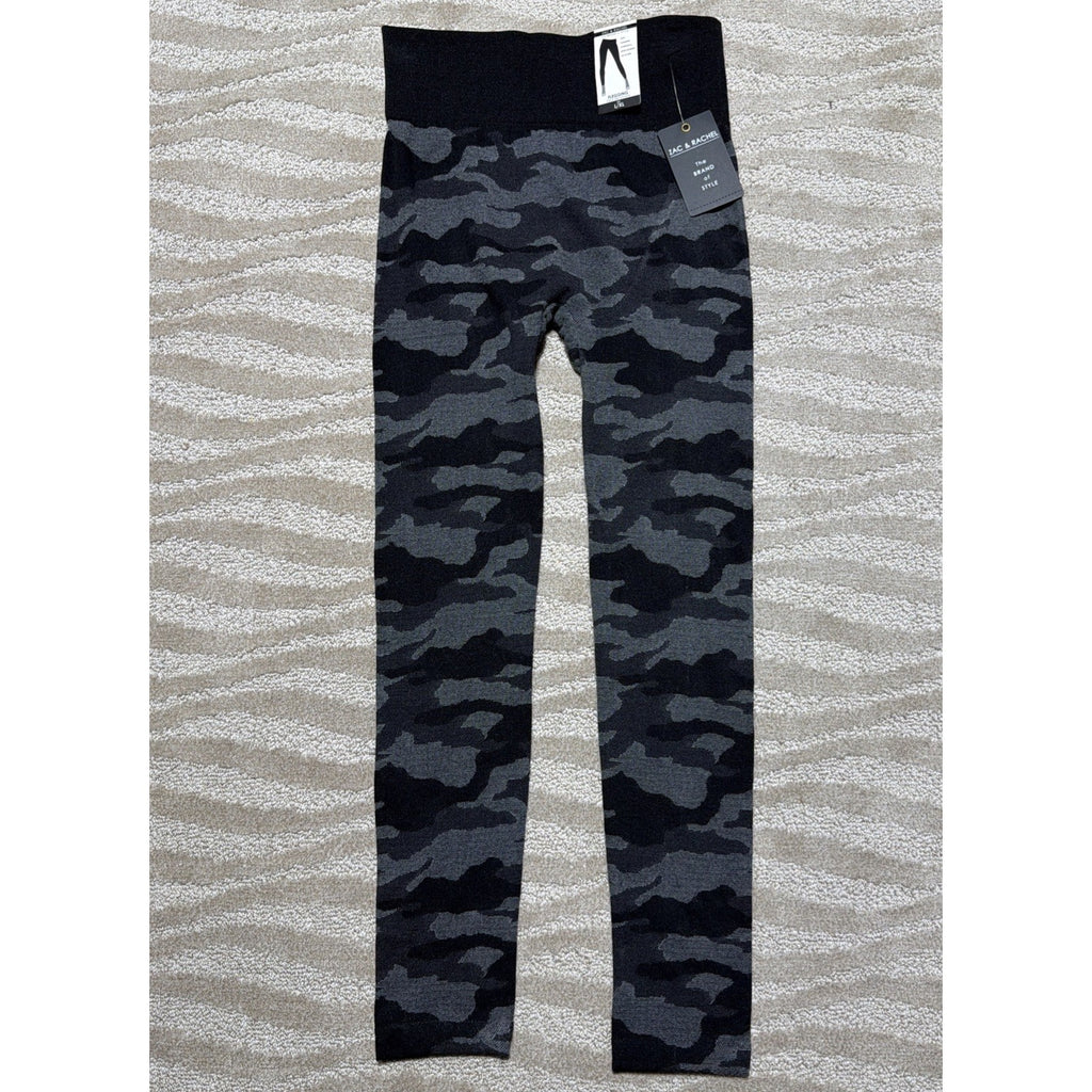 Zac & Rachel Women's L/XL Soft Pull On Comfort Waist HR Fleece Leggings Camo NWT