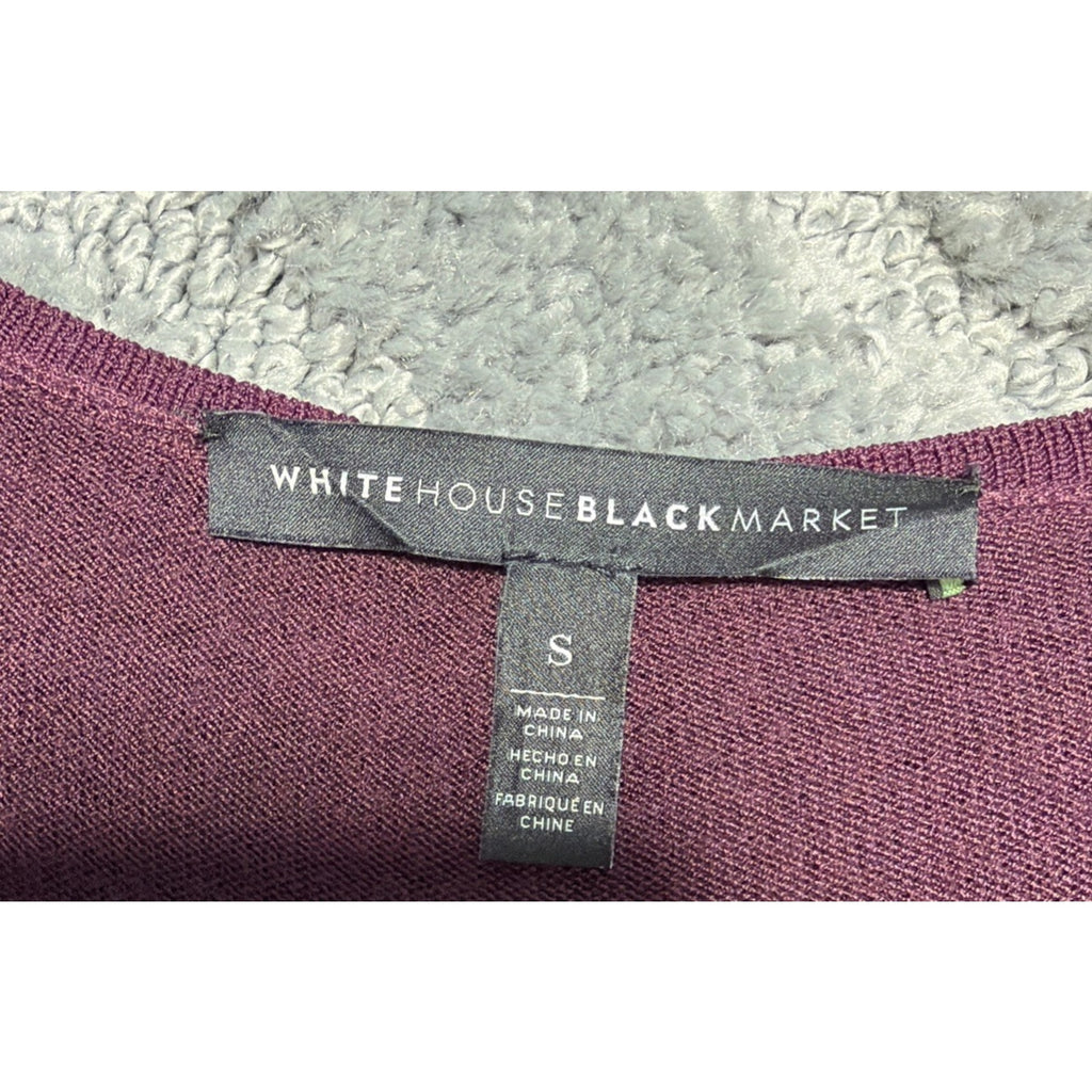 White House Black Market Tassle Hem Sleeveless Sweater Small Cabernet