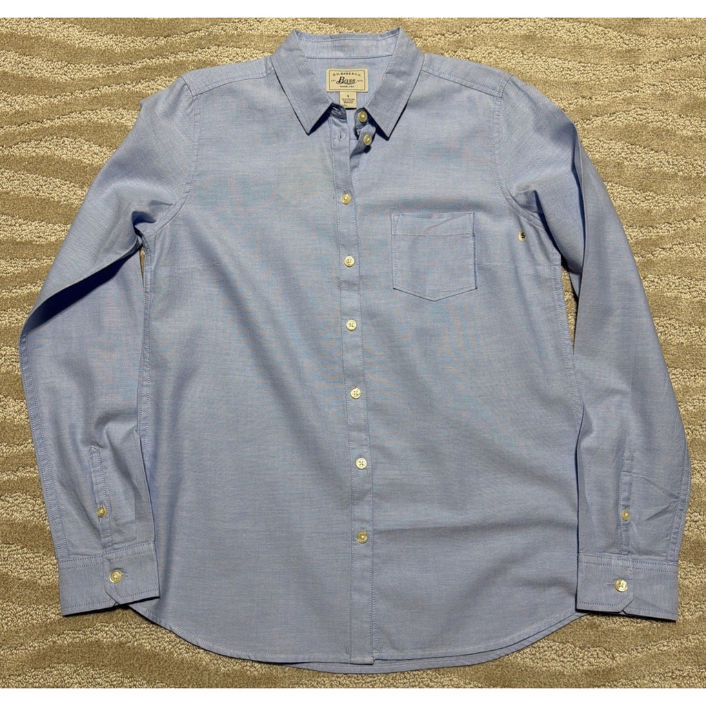 GH Bass & Co Solid Blue Shirt Long Sleeve Button Up Shirt Adult Women's S NWT