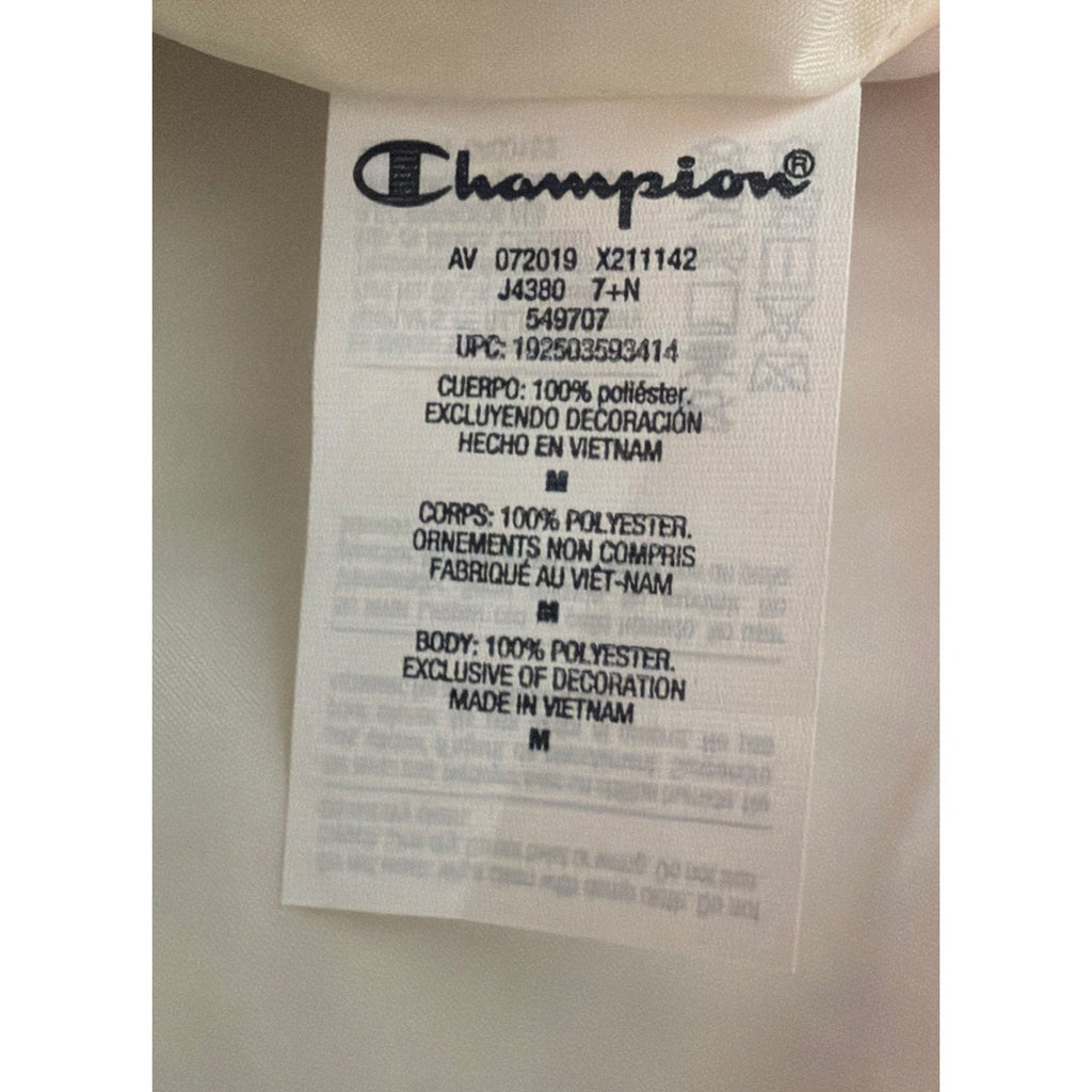 Champion Puffer Vest Womens Medium Hooded Colorblock Red White Blue Full Zip