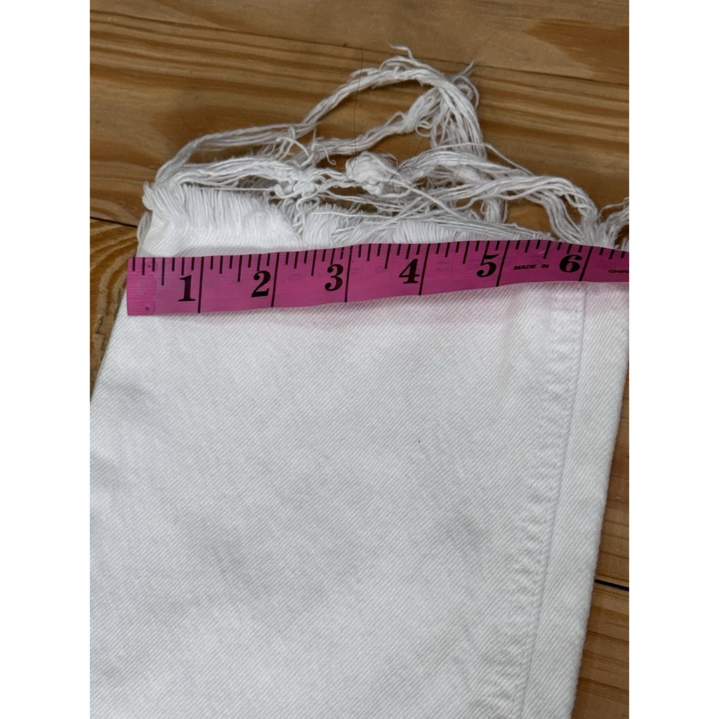 Lucky Brand Sienna Slim Boyfriend Jeans Size 2/26 White Distressed Zipper Fly