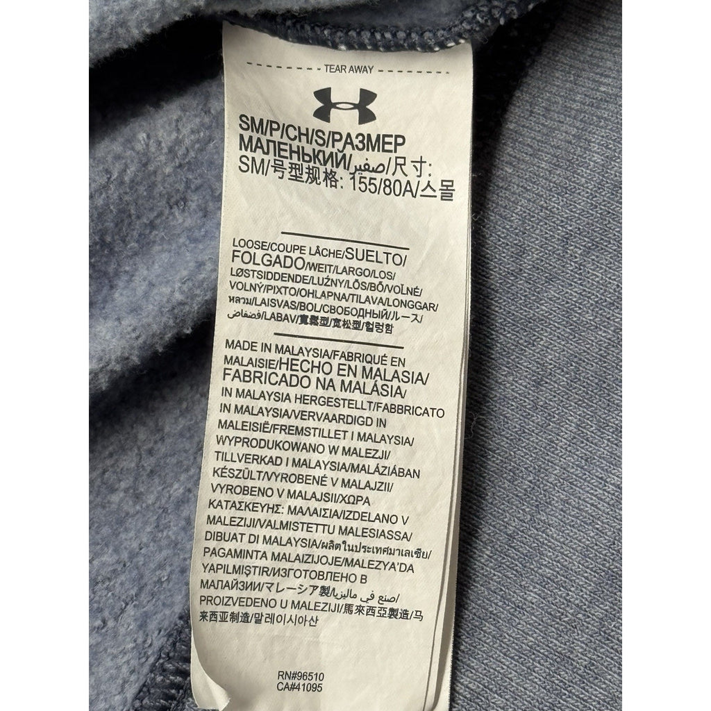 UNDER ARMOUR COLDGEAR Loose Blue Hoodie Sweatshirt men’s Size Small No Drawstrin