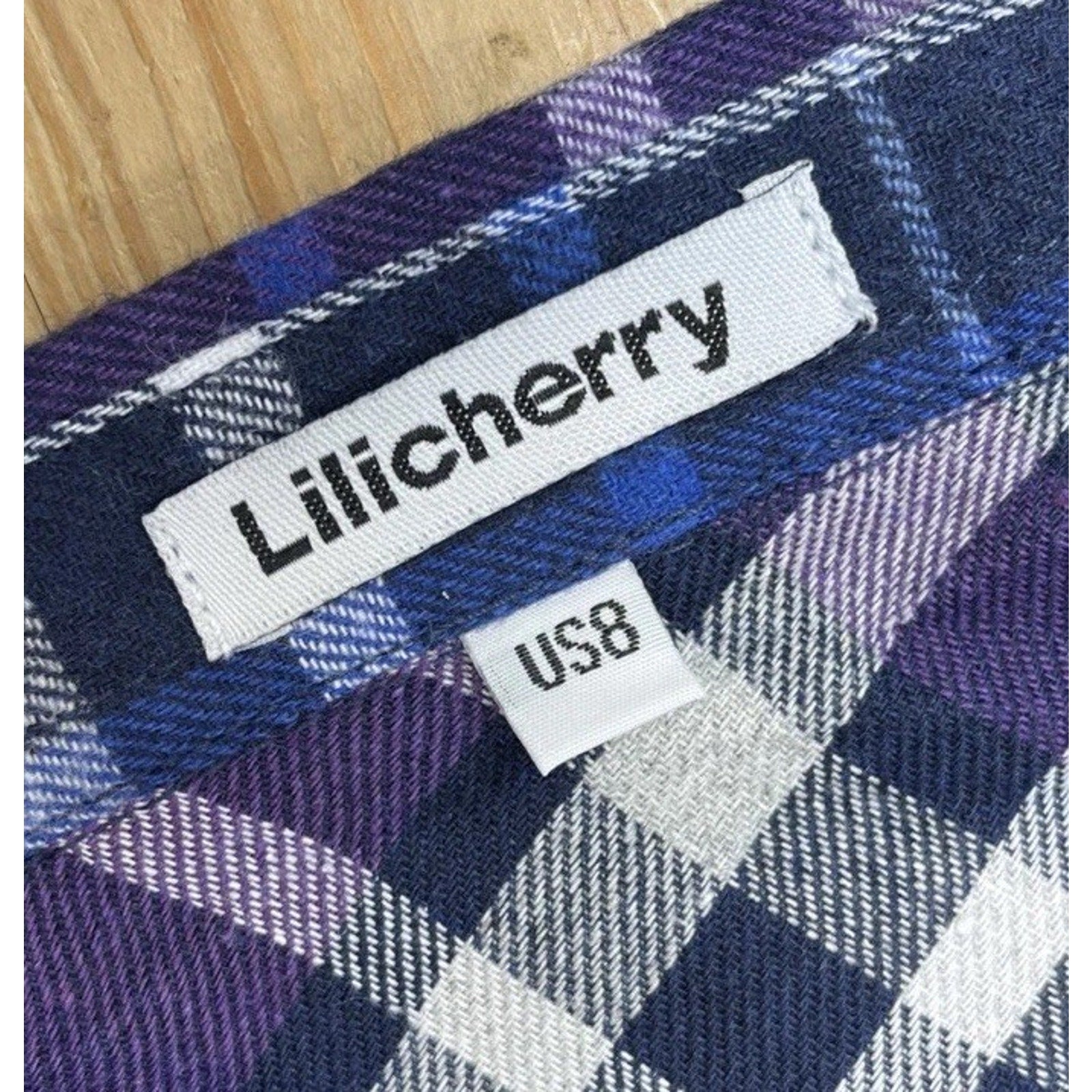 NWT Lilicherry Long Sleeve Plaid Flannel Button Up Shirt Size 8