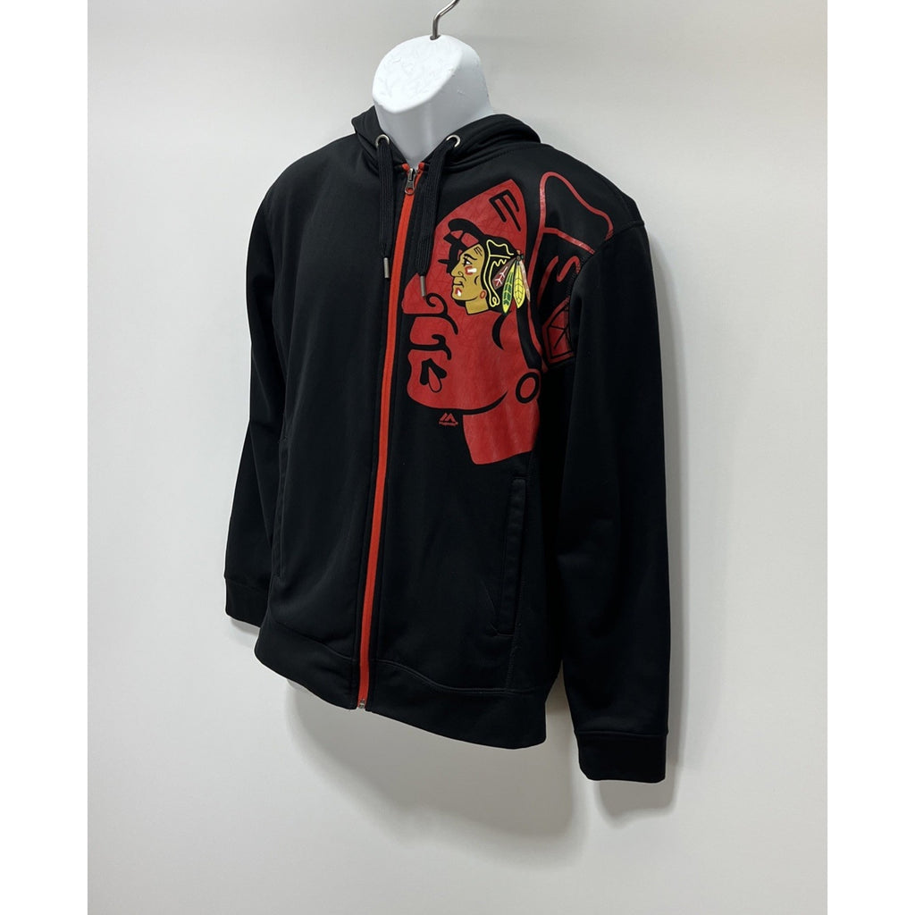Majestic Chicago Blackhawks NHL Full Zip Jacket Black Size M