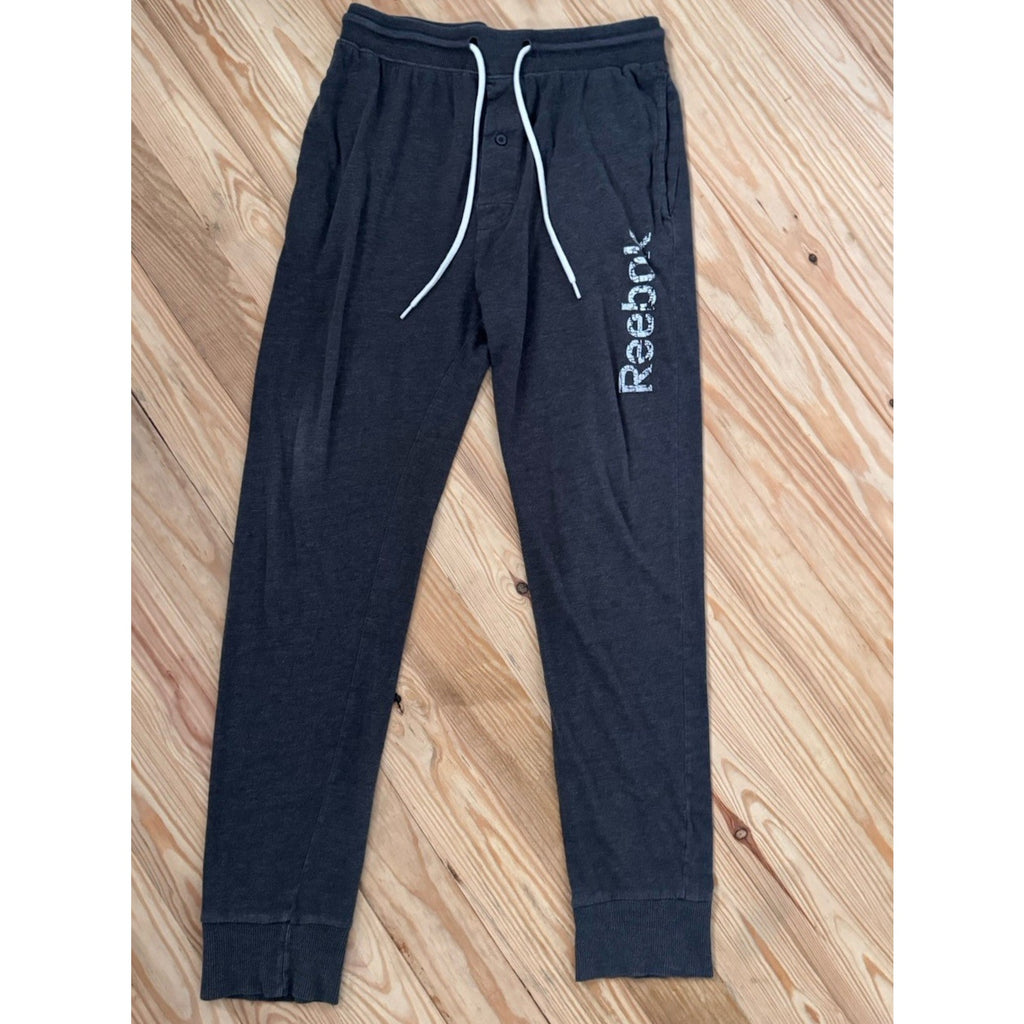 Reebok Sleep Pants Mens Size Small Black Slim Fit Thin Knit Sleep Joggers Pocket