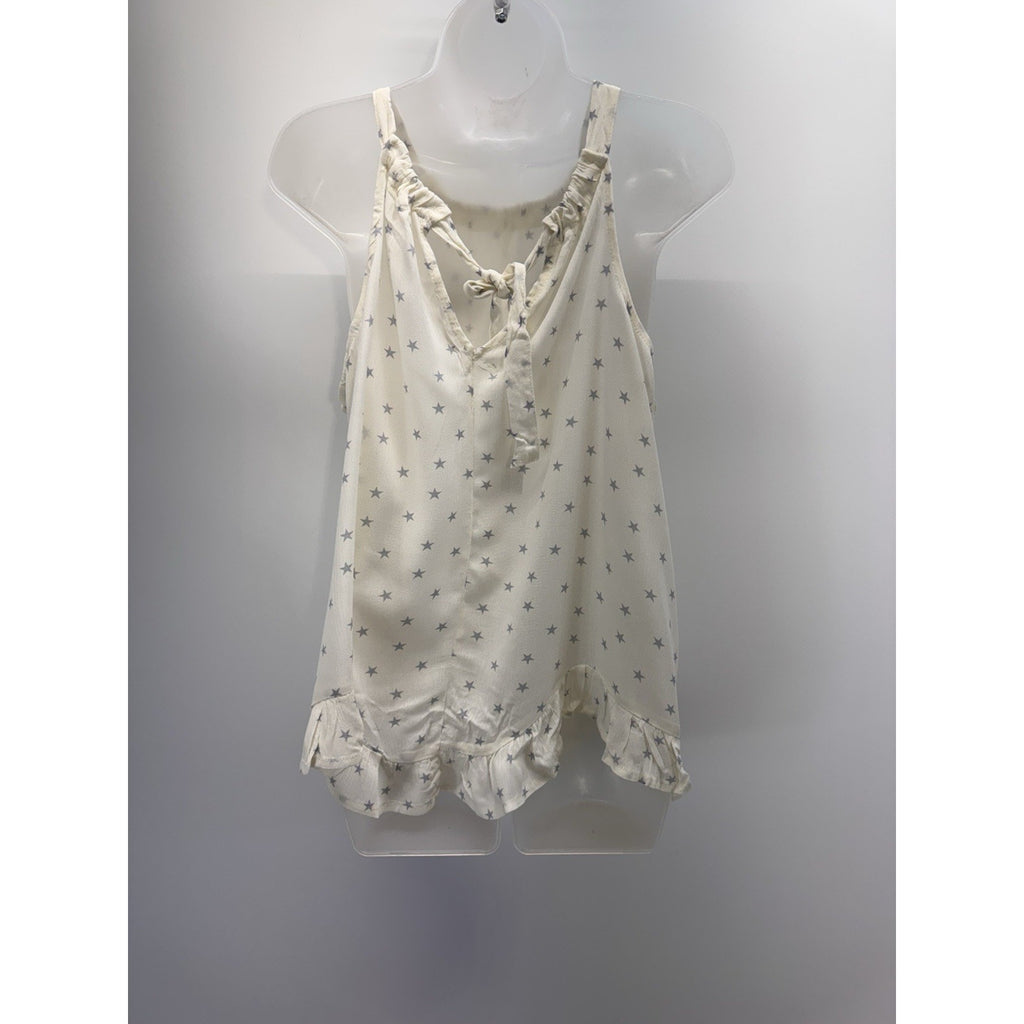 Maurices Ivory Gray Stars Halter Top Boho Ruffled Women’s Size Large NWT