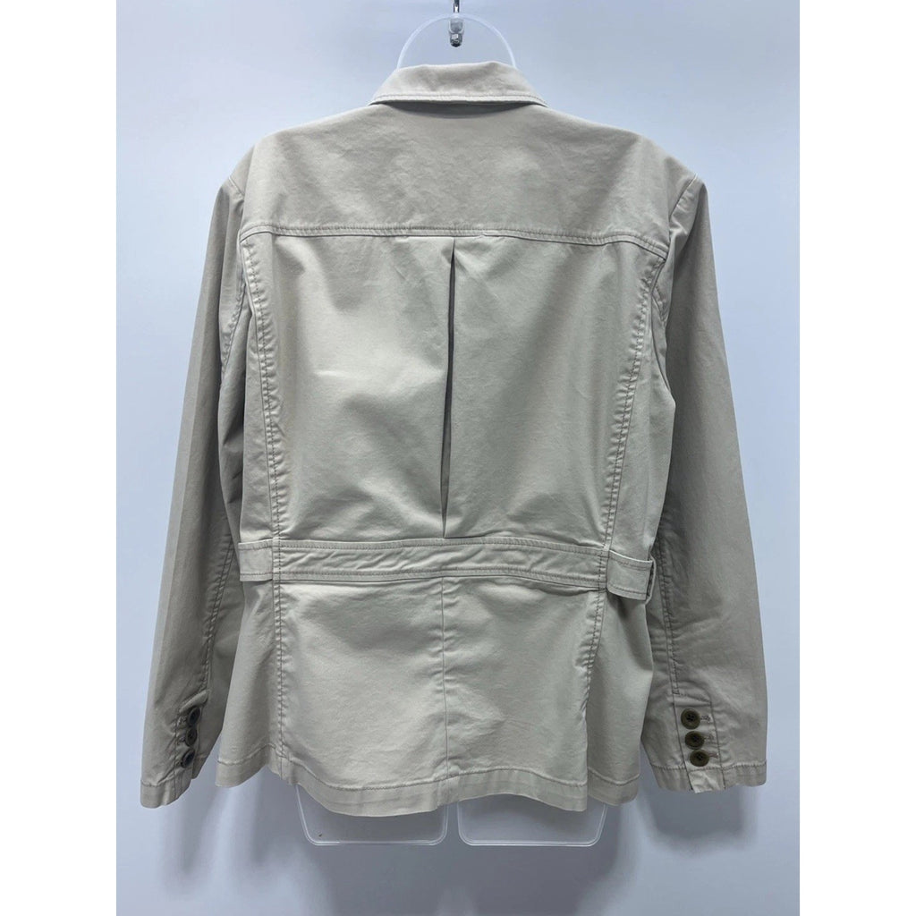 Eddie Bauer Womens Legend Wash 3 Button Jacket Blazer Size 16 Khaki Tan