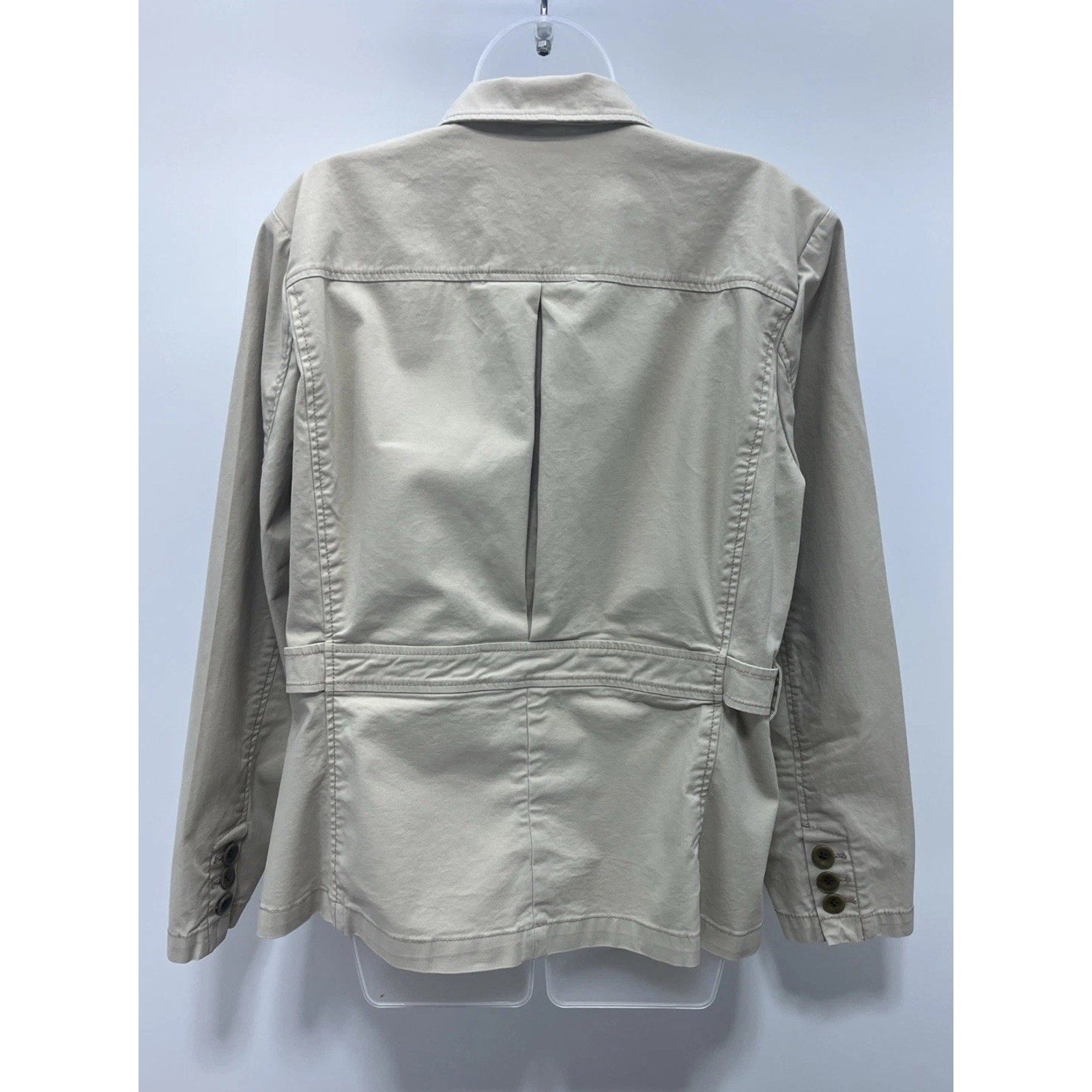 Eddie Bauer Womens Legend Wash 3 Button Jacket Blazer Size 16 Khaki Tan