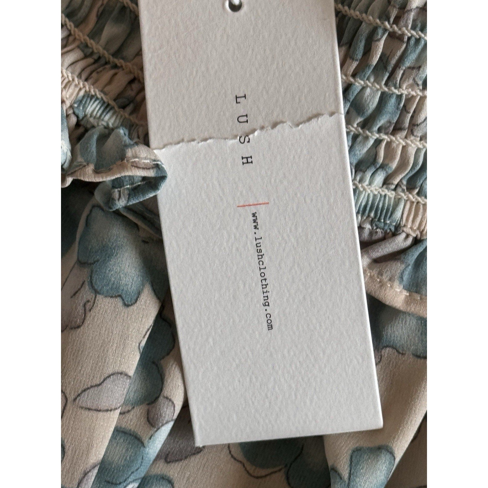 NWT Lush Short Dress Cut Out Long Sleeve Size Medium Mauve Pink Print tie Back