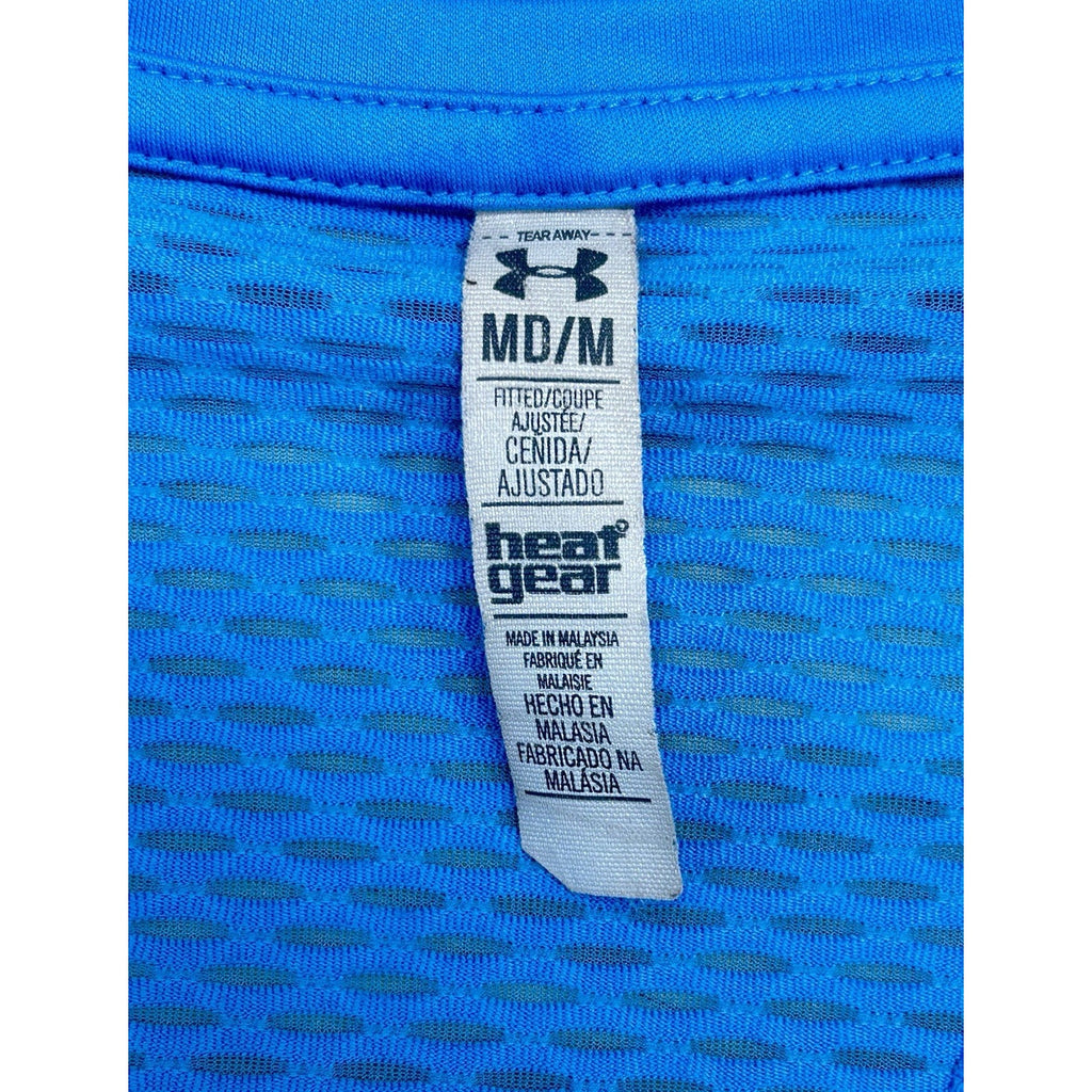 Under Armour SzM Shirt Running Tee In It For The Long Run HeatGear Womens Blue.