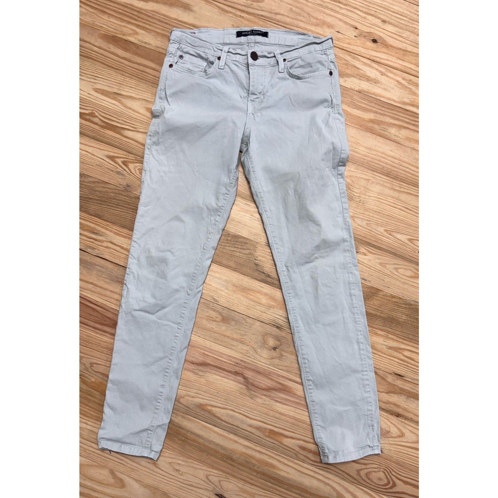 Angry Rabbit Women's Size 28/7Pocket Light Tan Denim Jeans Made In USA