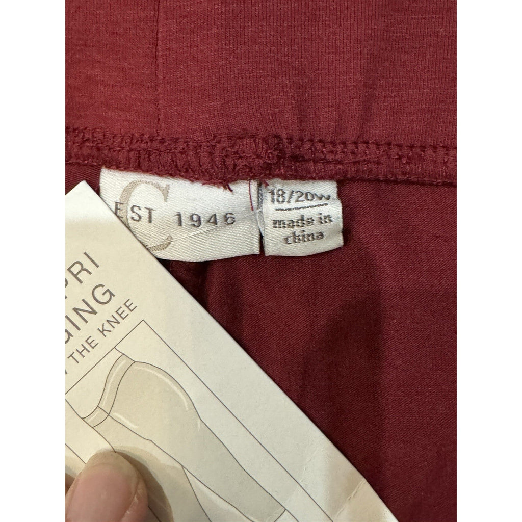 Cato Leggings Shapewear 18/20 Women Soft Stretch Dark Red/maroon