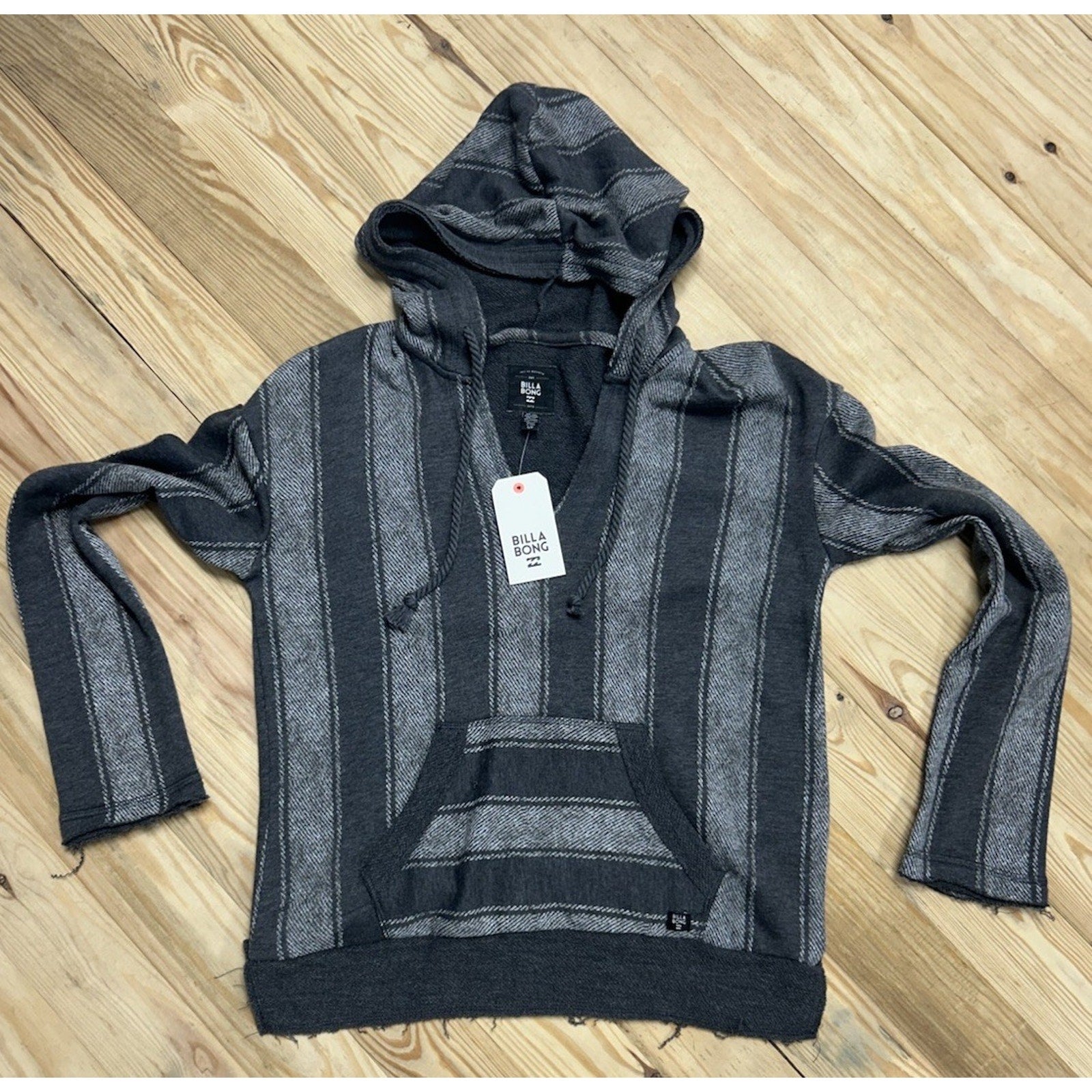 Billabong Hoodie Terry Pullover Grey Beach Stripe SP NWT