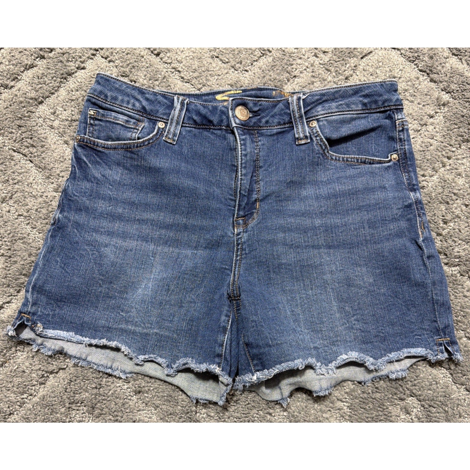 Seven 7 Shorts Womens 10 Blue Weekend Short Cut Off Denim Casual
