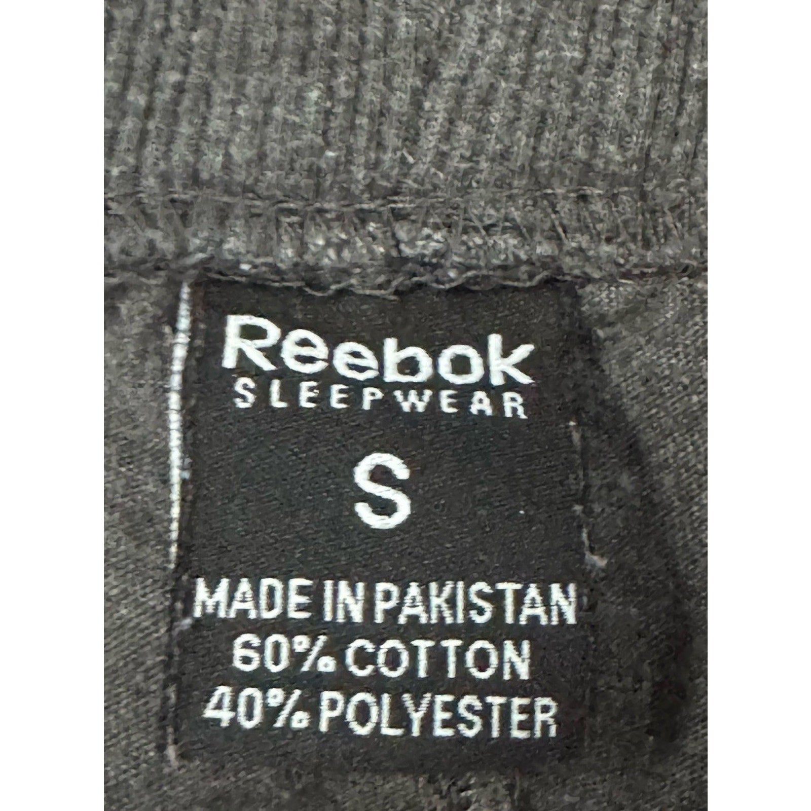 Reebok Sleep Pants Mens Size Small Black Slim Fit Thin Knit Sleep Joggers Pocket