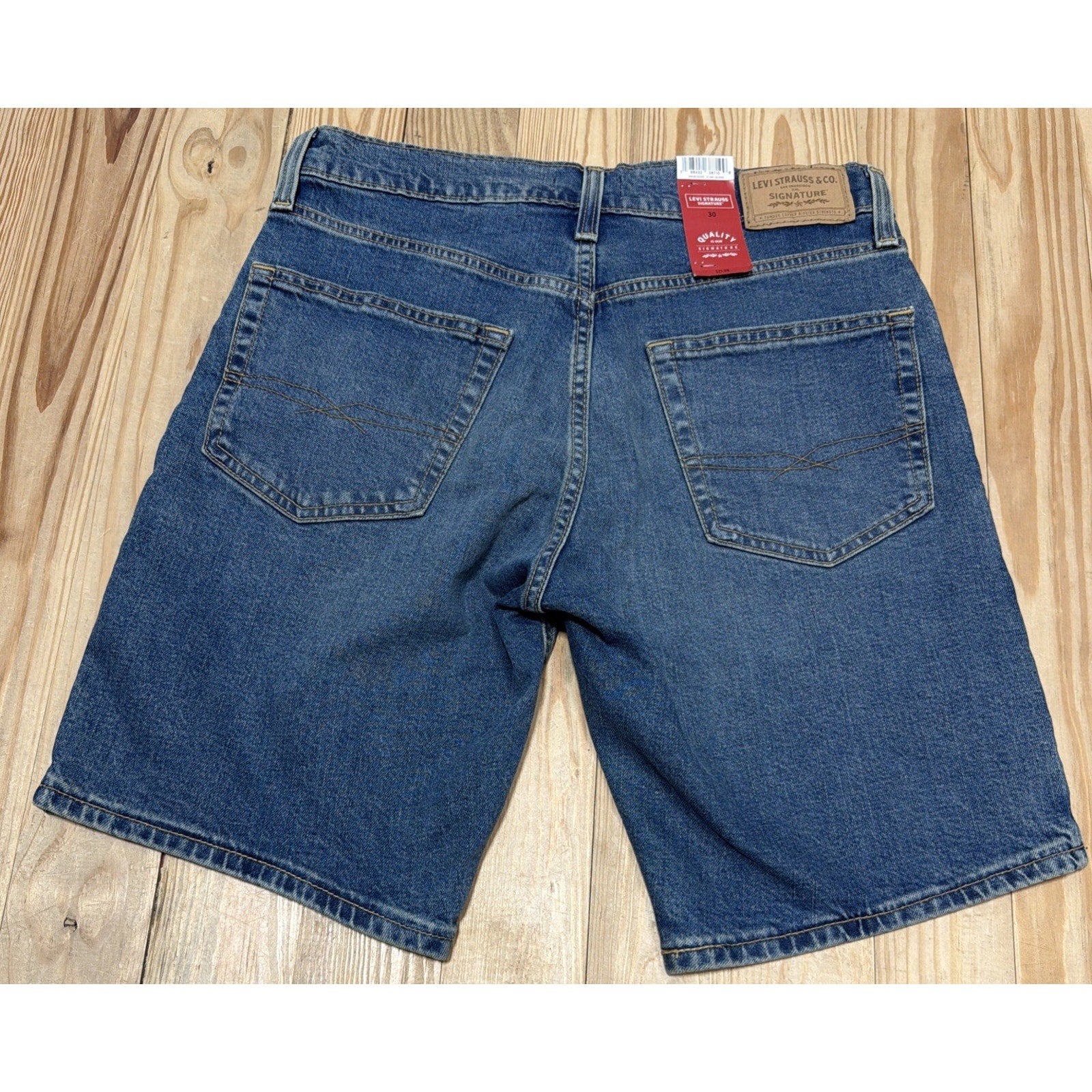 Levi Strauss Signature Classic Denim Shorts Med Size 30x10 Cotton/Elastane New