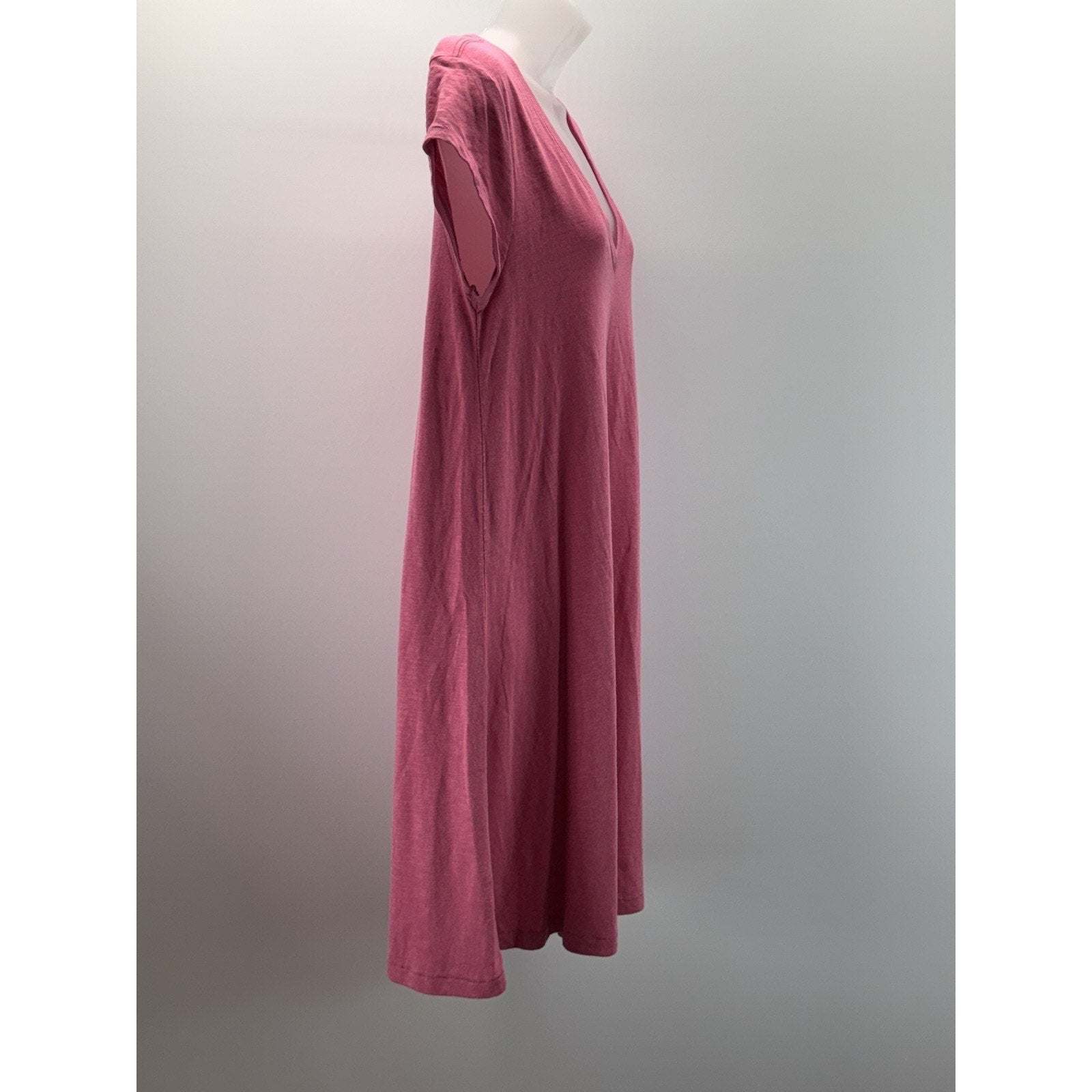 Gap Hot Pink V-neck Oversized T-Shirt Dress Women’s Size Small